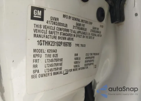 2002 GMC Sierra 2500Hd Sle z USA, uszkodzony, nr VIN 1GTHK23192F169785